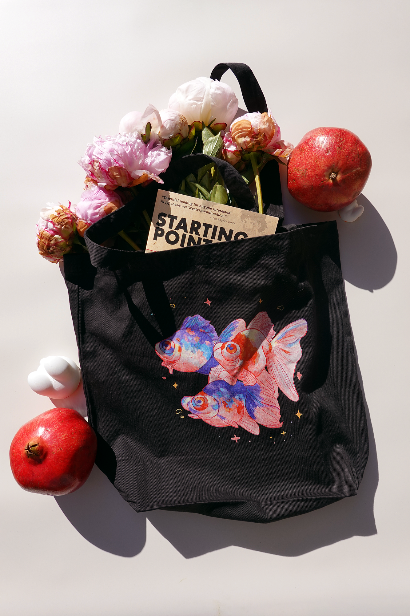 Black Organic Cotton Tote Bag (2 variations)