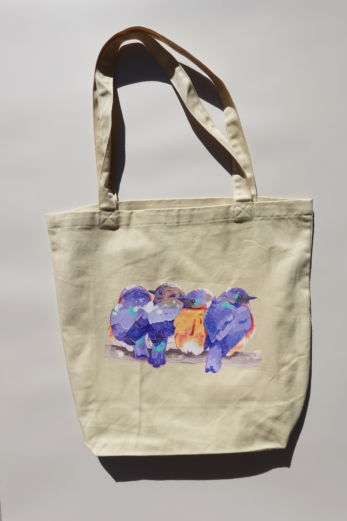 blue birds tote bag